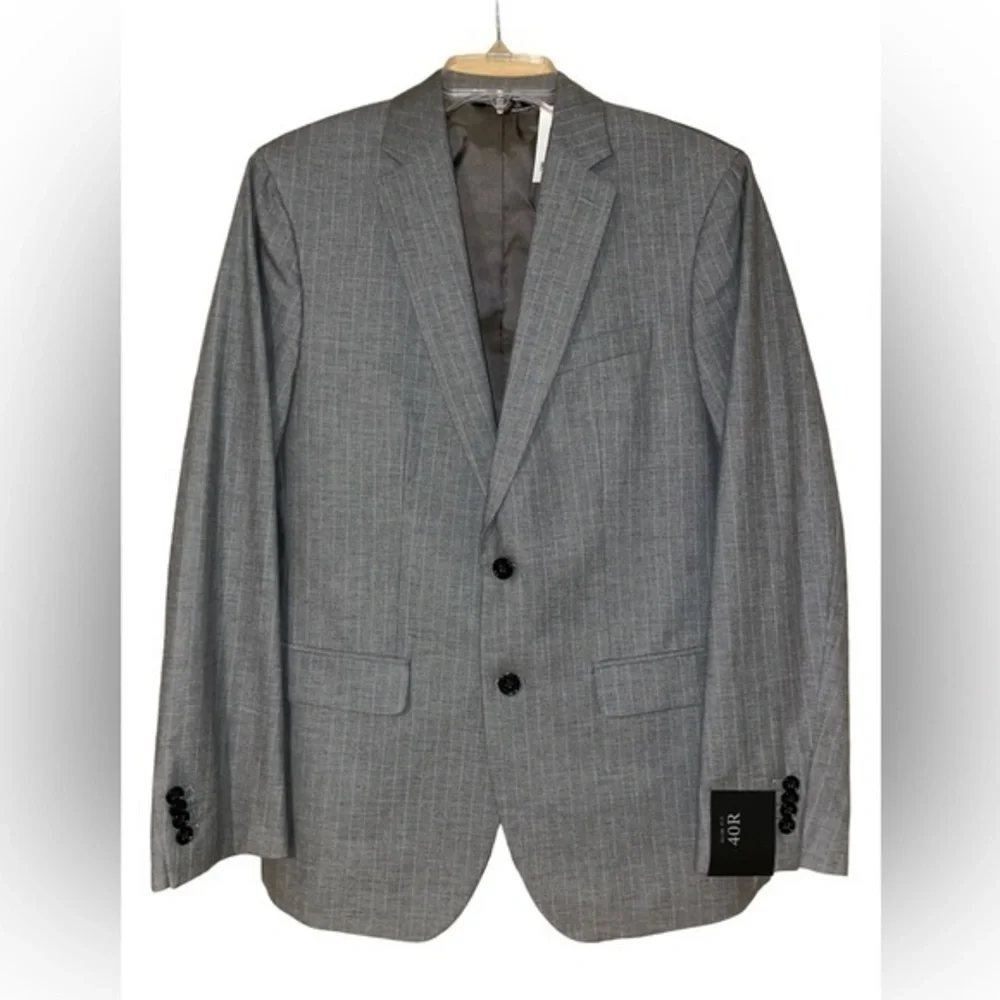 Banana Republic NWT Men’s Progetto‎ Uno Slim Fit Sport Coat Grey Striped 40R